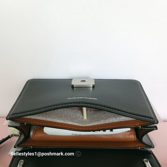 COACH Bandit Luxe Refined Smooth Calf Leather Small Crossbody Bag- Black color ⭐ - Picture 11 of 16